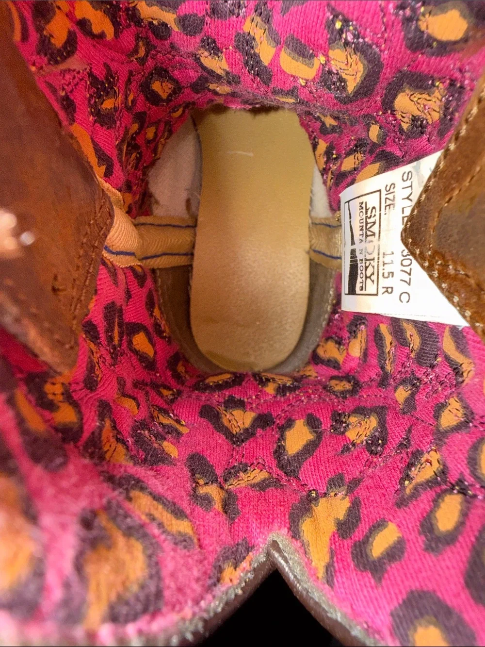 Girls Brown and Multi-Color Glitter Western Boots